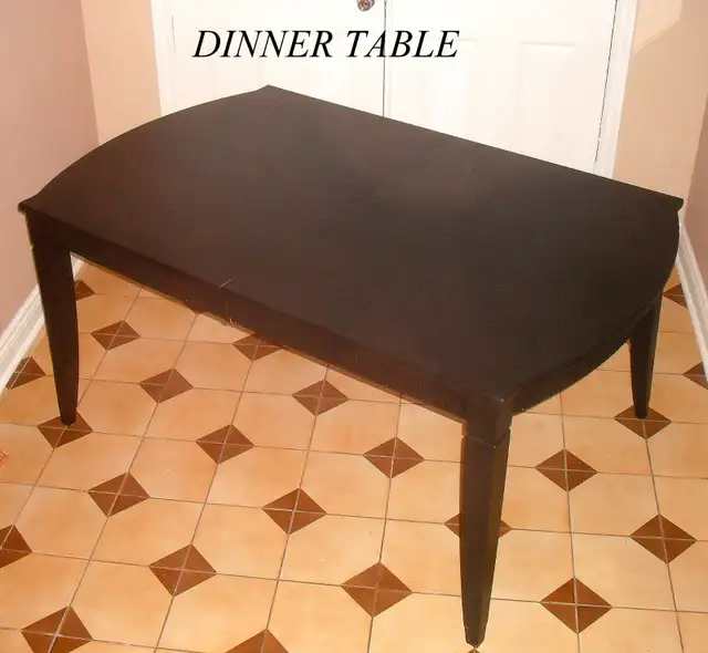 Dining Room Table for 6-8 people, wood, black, rectangular in Dining Tables & Sets in City of Toronto - Image 4