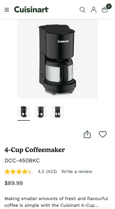 Cuisinart Coffee Maker, View more