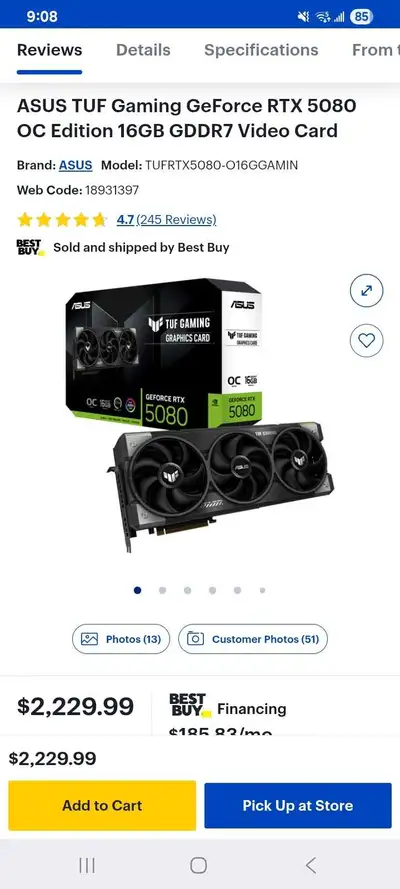 ASUS TUF Gaming RTX 5080 OC Edition 16G, View more