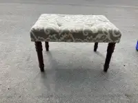Upholstered and wooden stool