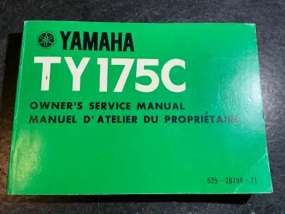 1976 Yamaha TY175C Owner's Service Manual P/N 525-28199-71 Printed 8/1975 Published by Yamaha, this...