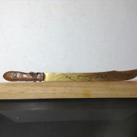ANTIQUE CHINESE BRONZE PAPER KNIFE, CIRCA 1860