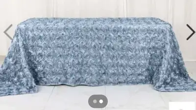 2 Dusty blue Rosette Tablecloths, View more