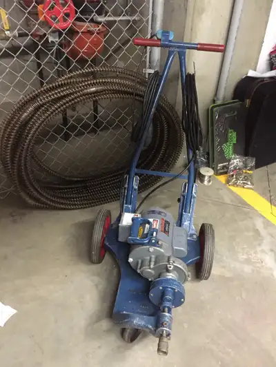 3/4 hp Sewer drain cleaning machine w/ 8 foot 1 1/4” cables, View more