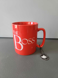 ''The Boss'' 20oz Large Ceramic Coffee Cup/Mug Red