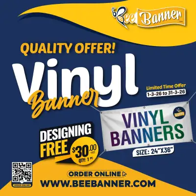 Quality Vinyl Banner – Designing FREE! , View more