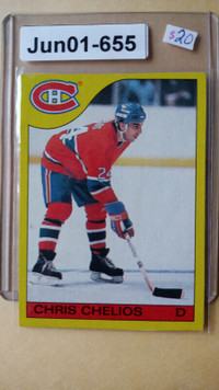 1985-86 Topps Box Bottoms Chris Chelios HOF montreal Canadiens D