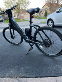 18 inch step-through pedal assist hybrid ebike for sale.