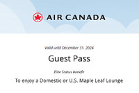 Air Canada Maple Leaf Lounge Pass & Status Pass