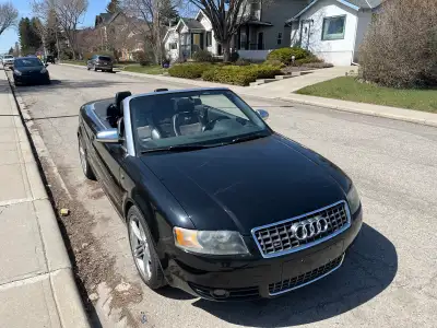2004 Audi S4 convertible 6 speed manual transmission 155K km Runs great I recently purchased a new C...