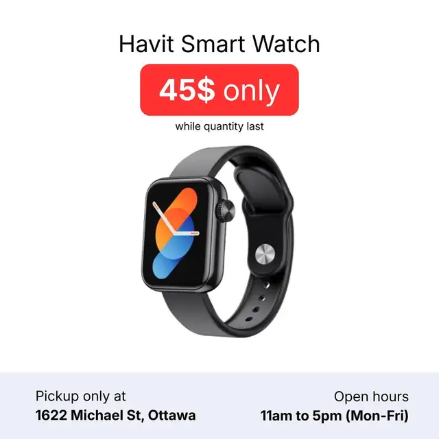 Havit Fashion Smartwatch in Jewellery & Watches in Ottawa - Image 2