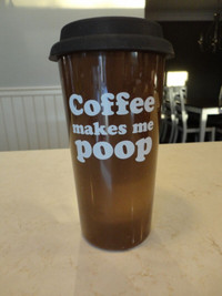Coffee Makes Me Poop Travel Drink Flask Mug - New never used