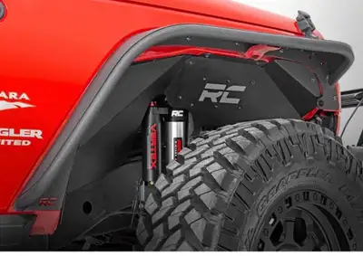 These are brand new in the box, Rough Country set of 2 steel rear fender flares for a Jeep Wrangler...