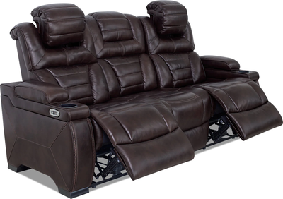 Sofa à inclinaison électrique Hugo de 84 po en cuir véritable, View more