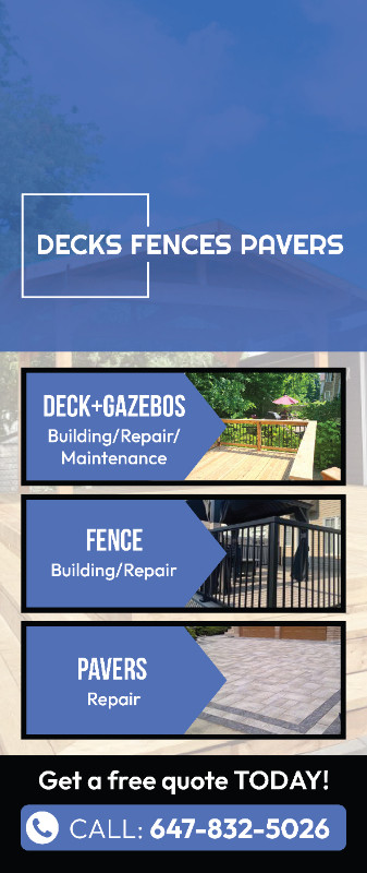 DECKS+FENCES+GAZEBOS in Fence, Deck, Railing & Siding in Ottawa