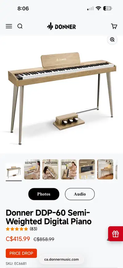 Donner DDP 60 piano, View more