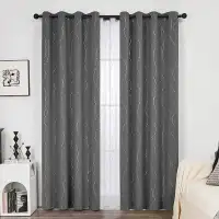 Blackout Curtain - Grey & Metallic, 84”, single panel