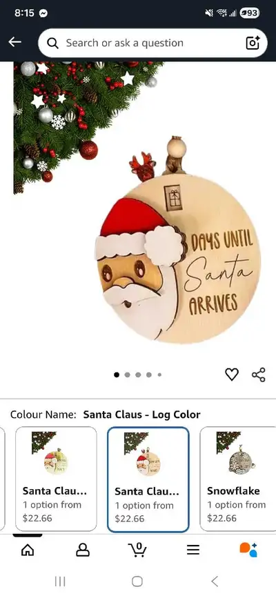 Spruce up your holiday decor with this charming Christmas Countdown Ornament! This festive piece all...