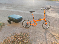 Bike Friday folding bike w/travel case that turns into a trailer