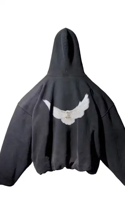 Brand New Oversized Black Hoodie with White Dove Graphic – Size, View more