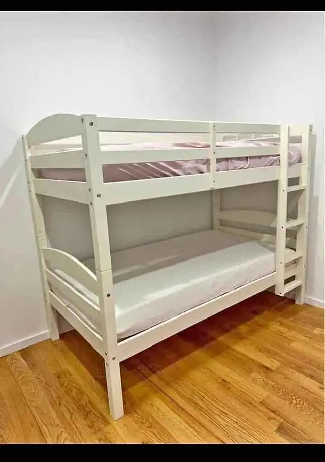 White Solid Wood Bunk Bed – Twin in Beds & Mattresses in Mississauga / Peel Region - Image 2