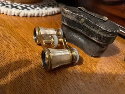 Rare late 19th century French elegant theatre binoculars, beautiful condition though missing one gla...