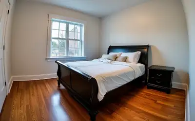 Private bathroom shower everything included newly renovated furniture large bed, month to month leas...