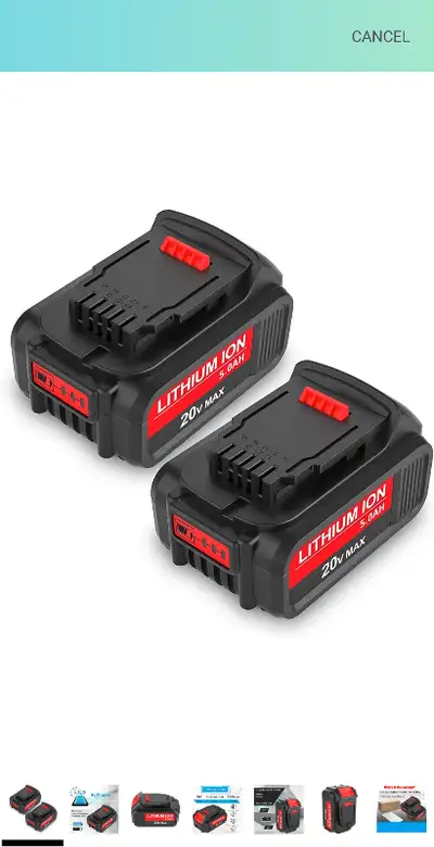 Dewalt Battery Replacement Voltage: 20 Volt Capacity: 5000mAh | Brand New | Rechargeable | high qual...