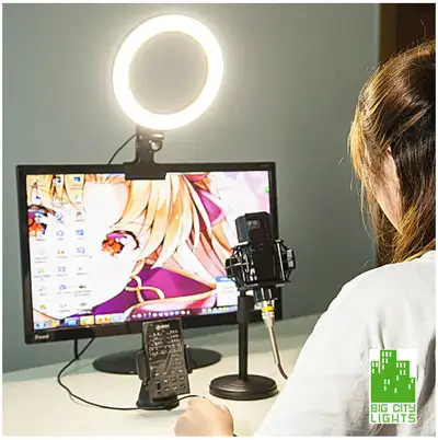 6″ Mini LED Dimmable Ring Light with USB Cable + Monitor Clamp!, View more