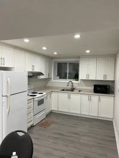One bedroom available in a basement with a separate entrance