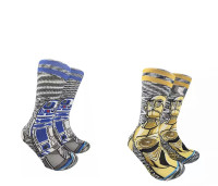 2 pairs STAR WARS CP-30 and R2-D2 Adult Socks Size 6-12 