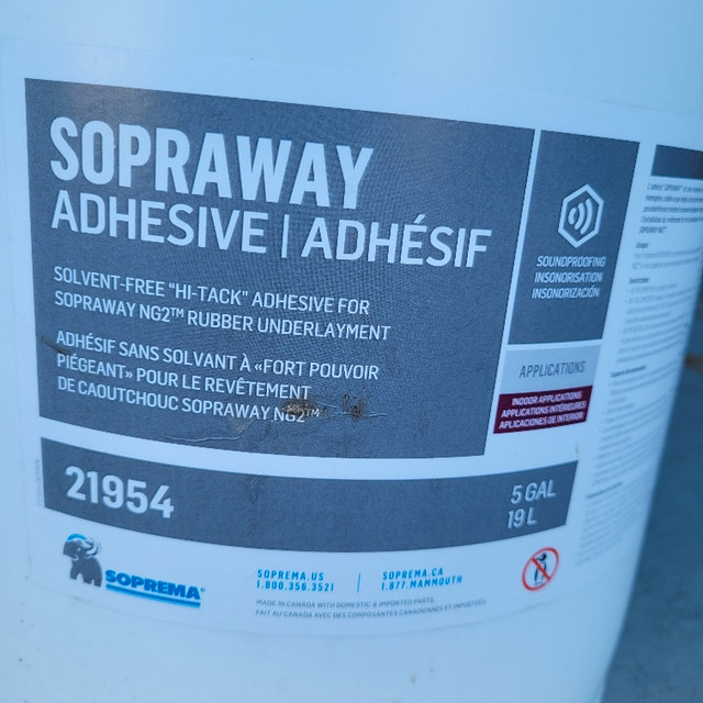 Adhésif Sopraway pour tout recouvrement caoutchouc en baril 19L in Floors & Walls in Laval / North Shore