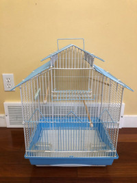 Bird cage with toys 