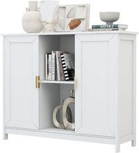 TaoHFE White Storage Cabinet,Credenza Buffet Cabinet Wooden Coff