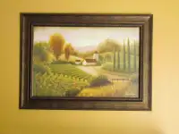 Framed Canvas Print, "Vineyard in the Sun II" by Michael Marcon