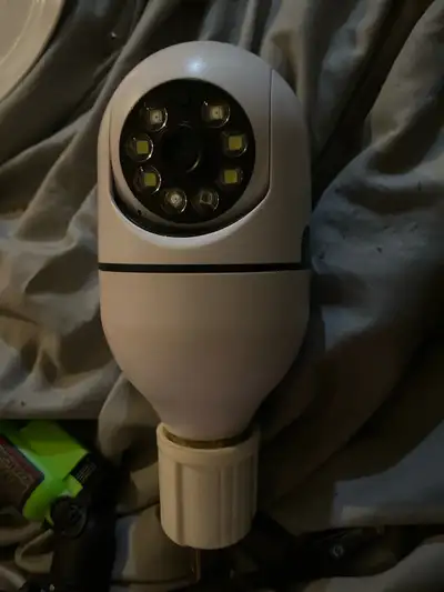 white look alike lightbulb security camera, View more
