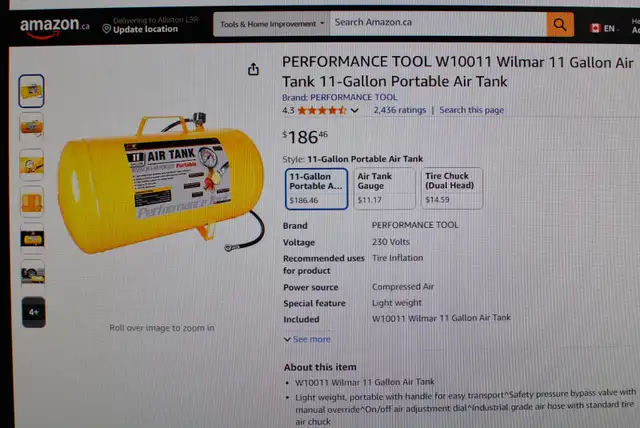 Like New 11 Gallon Portable Air Pig, 30’ Air Hose, & T Fitting in Other in Barrie - Image 10