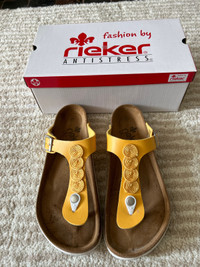 Womens Leather Cork Sandals - Reiker 