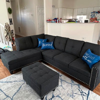 Never Used!!! Sectional Sofa With Ottoman.