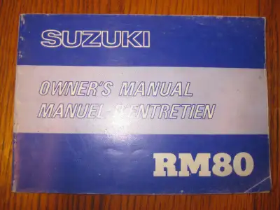 1978 Suzuki Motorcycle RM 80 Owner's Manual - $20.00 obo In Good to Very Good condition.