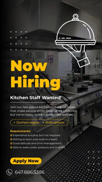 Kitchen Staff Wanted, View more