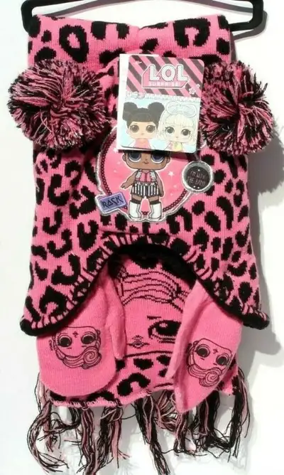 Ensemble d'hiver pour enfant LOL Surprise Tuque foulard mitaines, View more