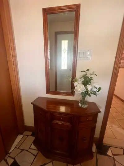 Retro Style, Solid Wood Console with Mirror, View more