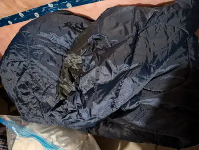 1) used Sleeping bag, camping :$8 2) New sleeping bag( photo 2&3) :$25 Photo 4)Foldable BBQ table ,p...