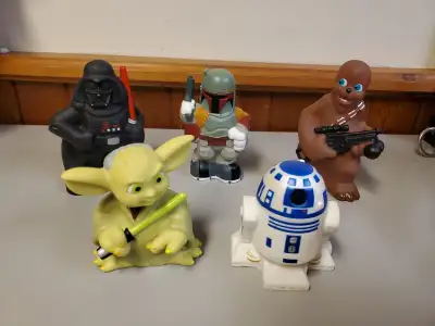 Lucas Star Wars Rubber Squeeze Toys Darth Vader Yoda R2D2 Bobba , View more