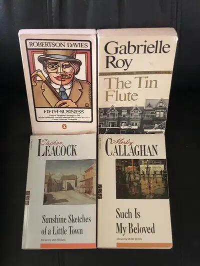 Four classic Canadian fiction paperback books, View more