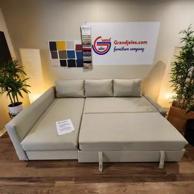 CANAPÉ-LIT SECTIONNEL BEIGE – REMIS À NEUF + LIVRAISON GRATUITE, View more