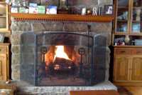 Beautiful hand-forged fireplace set