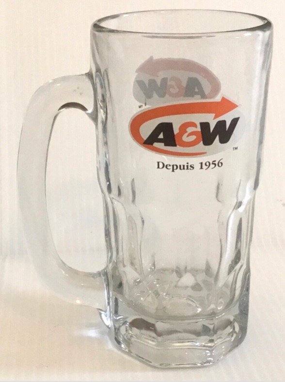 A&W Root Beer 7” Tall Glass Mug Orange White Brown Paint in Arts & Collectibles in St. Catharines - Image 2