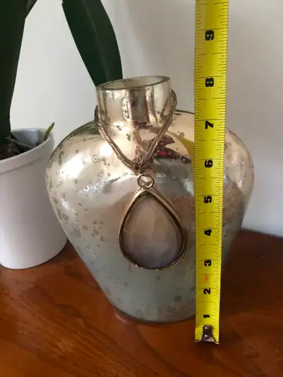 Iridescent Vase and Heart Gem Pendant, View more